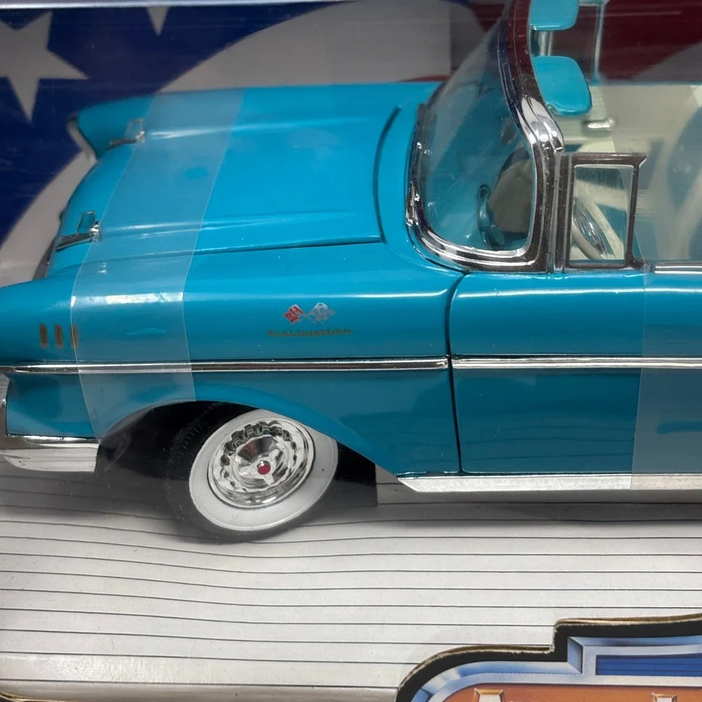 1957 Chevy Bel Air Convertible Light Blue 1:18 ERTL American Muscle Open Box